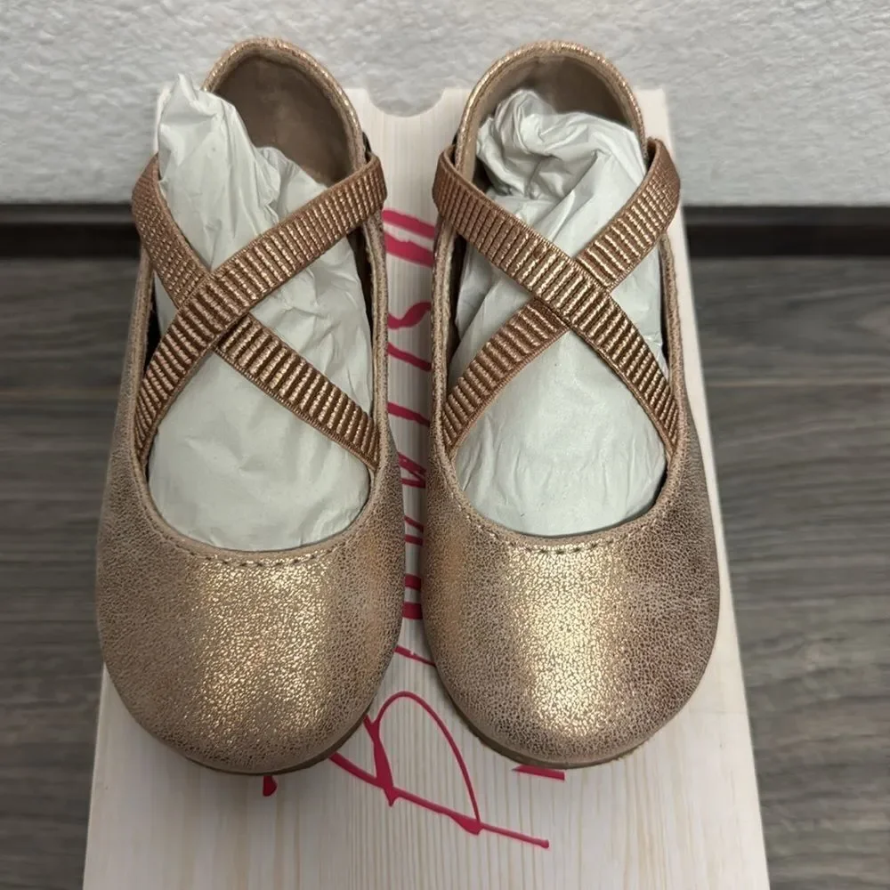 Blowfish Malibu Kids' Pixi Ballet Flat Kid In Rose Gold Reptile